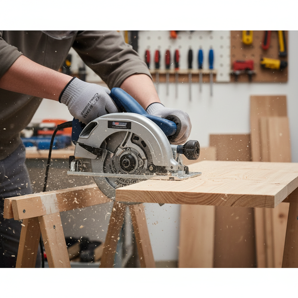 Eastman wood cutting machine cutting plywood in Indian carpentry workshop