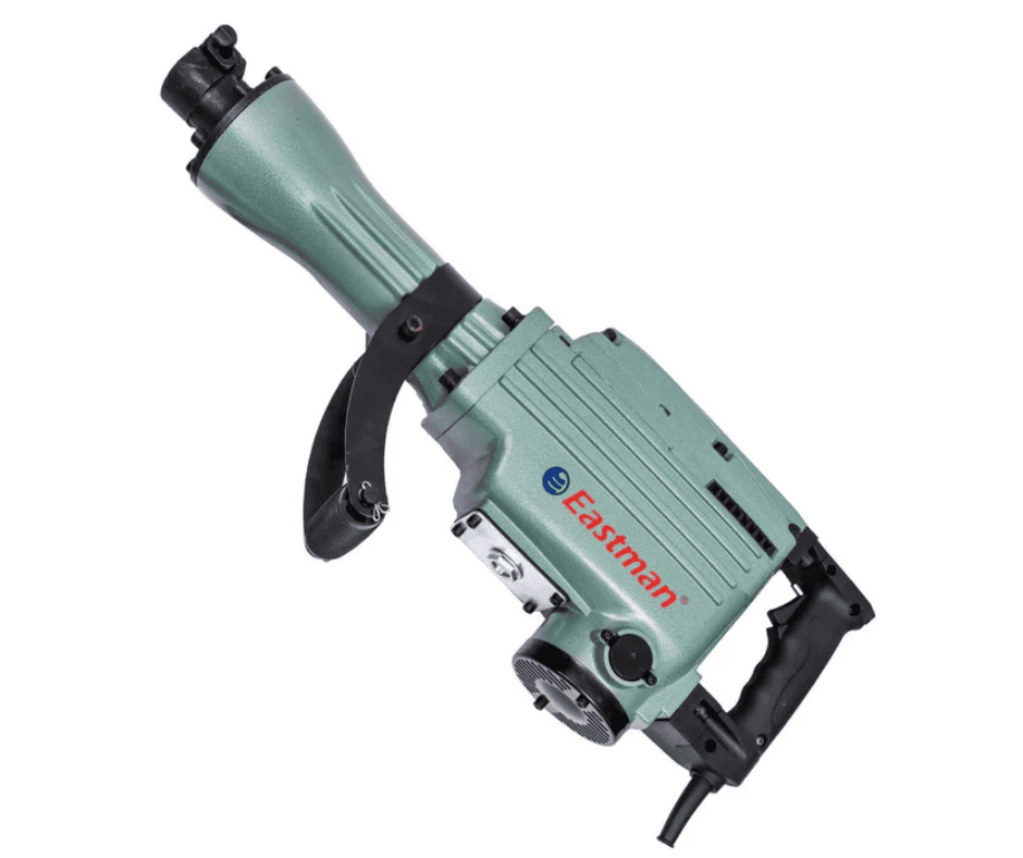 Heavy-duty electric demolition hammer ideal for breaking concrete and masonry, featuring ergonomic design and powerful performance for construction and renovation projects.